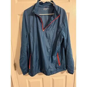 Nike Golf Blue Rain Jacket Athletic Lightweight Active Quarter Zip Large